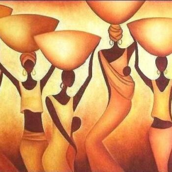 Painting titled "africana" by Anita Burnaz, Original Artwork
