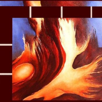 Painting titled "inferno" by Anita Burnaz, Original Artwork