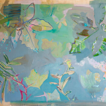 Peinture intitulée "Caribbean leaves" par Anita Gryz, Œuvre d'art originale, Acrylique