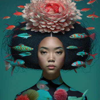 Arts numériques intitulée "Underwater Beauty 2" par Anita Kalmar, Œuvre d'art originale, Impression numérique