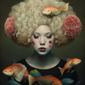 Arte digitale intitolato "Underwater Beauty 5" da Anita Kalmar, Opera d'arte originale, Stampa digitale