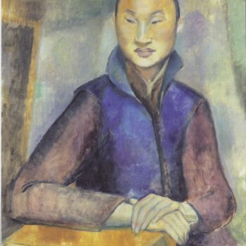 Painting titled "Jeune homme chinois" by Anita Rée, Original Artwork, Oil