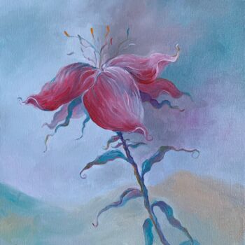 Peinture intitulée "Red Flower" par Anita Zotkina, Œuvre d'art originale, Huile
