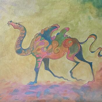 "Camel following the…" başlıklı Resim Anita Zotkina tarafından, Orijinal sanat, Suluboya