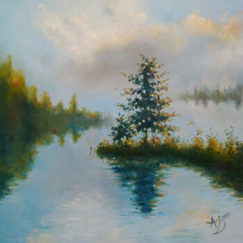 Painting titled "In the Middle" by Anita Zotkina, Original Artwork, Oil
