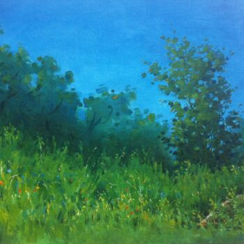 Malerei mit dem Titel "May Landscape" von Anita Zotkina, Original-Kunstwerk, Öl
