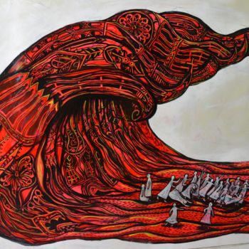 Картина под названием "Vague" - Anita Fa, Подлинное произведение искусства, Акрил