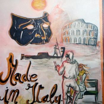 Scultura intitolato "Manifesto made in i…" da Aniello Scannapieco, Opera d'arte originale