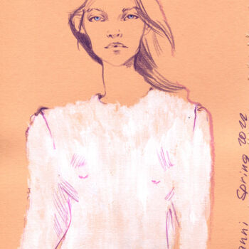 Drawing titled "Fashion #5" by Anja Rudko, Original Artwork, Pencil