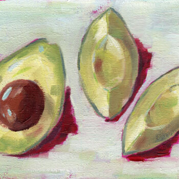 Painting titled "Avocado" by Anja Rudko, Original Artwork, Oil
