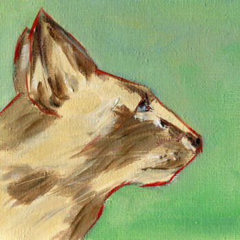 Peinture intitulée "Cat 1" par Anja Rudko, Œuvre d'art originale, Huile