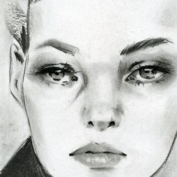 Drawing titled "Sketch 7" by Anja Rudko, Original Artwork, Charcoal