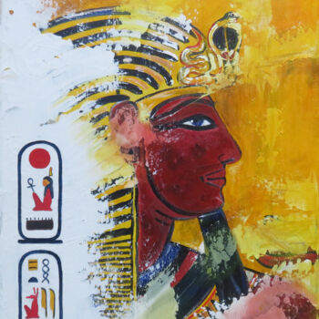 绘画 标题为“Pharao Sethos I.” 由Anja Semling, 原创艺术品, 丙烯 安装在木质担架架上