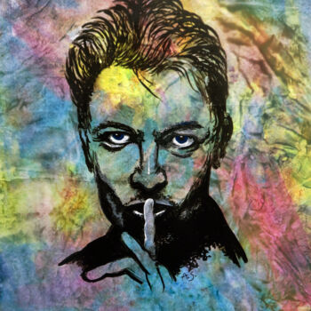 Картина под названием "Psst! Bowie" - Anja Semling, Подлинное произведение искусства, Акрил