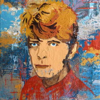 Malerei mit dem Titel "David Bowie Superst…" von Anja Semling, Original-Kunstwerk, Acryl Auf Keilrahmen aus Holz montiert