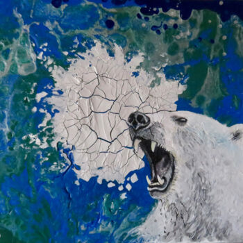 제목이 "Ruf der Eisbären"인 미술작품 Anja Semling로, 원작, 아크릴 나무 들것 프레임에 장착됨