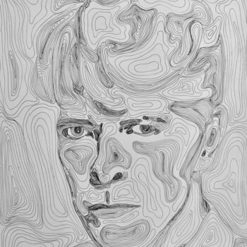 Zeichnungen mit dem Titel "Immortal Bowie" von Anja Semling, Original-Kunstwerk, Tinte