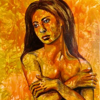 Malerei mit dem Titel "Maria Magdalena" von Anja Semling, Original-Kunstwerk, Acryl Auf Keilrahmen aus Holz montiert