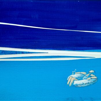 Painting titled "La mer" by Anja Spagl, Original Artwork, Acrylic
