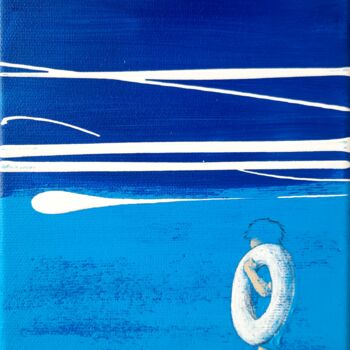 Painting titled "La mer II" by Anja Spagl, Original Artwork, Acrylic