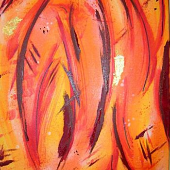 Peinture intitulée "Busch in Flammen" par Anja Haschberger, Œuvre d'art originale