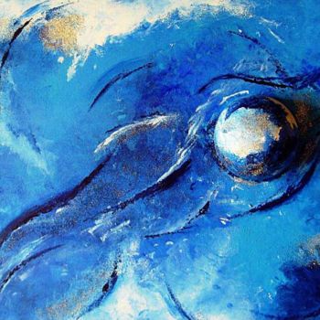 Malerei mit dem Titel "Blauer Planet" von Anja Haschberger, Original-Kunstwerk