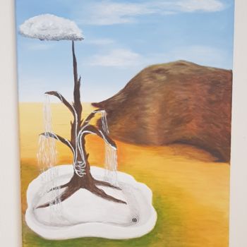 Malerei mit dem Titel "Wasser in der Wüste" von Anja Schmidt, Original-Kunstwerk, Acryl