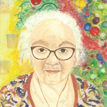 Schilderij getiteld "Новогодняя бабушка" door Anjelika, Origineel Kunstwerk