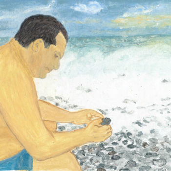Peinture intitulée "Морские камешки" par Anjelika, Œuvre d'art originale
