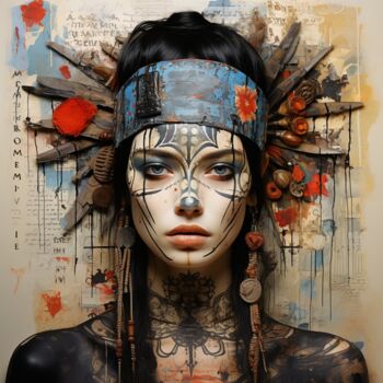 Цифровое искусство под названием "SHAMAN WOMAN W-01" - Anki, Подлинное произведение искусства, Изображение, сгенерированное…