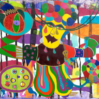 Collages titled "Clown women" by Ann Buyse, Original Artwork