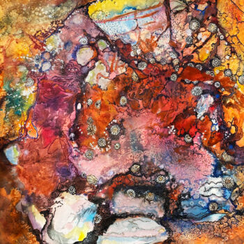 Картина под названием "Trapped in troughs" - Ann Dunbar, Подлинное произведение искусства, Акрил Установлен на Деревянная ра…