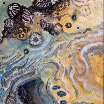Peinture intitulée "Sand trails" par Ann Dunbar, Œuvre d'art originale, Aquarelle Monté sur Carton