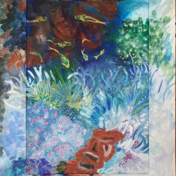 Peinture intitulée "dunbar-seaflowers-2…" par Ann Dunbar, Œuvre d'art originale