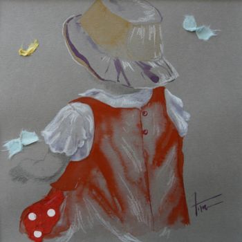 Dessin intitulée "Attendre les papill…" par Ann Masseaut-Franchet, Œuvre d'art originale, Crayon