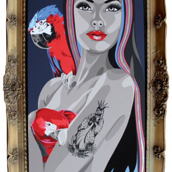 Peinture intitulée "" Eldorado Tatouée "" par Ann'Soco, Œuvre d'art originale, Acrylique