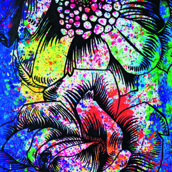 Arts numériques intitulée "" Lithographie majo…" par Ann'Soco, Œuvre d'art originale, Papier