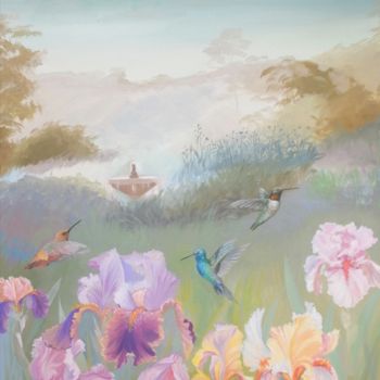 Peinture intitulée "beautiful garden" par Anna Aleksanyan, Œuvre d'art originale, Huile