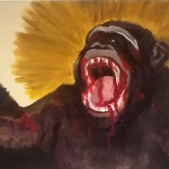 Painting titled "MONKEY BUSINESS" by Anna Addams, Original Artwork, Acrylic