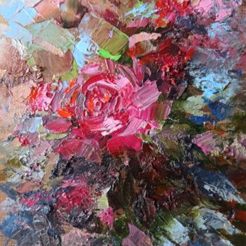 Painting titled "Rose" by Anna Ageeva, Original Artwork, Oil