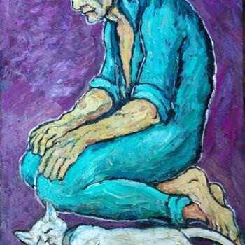 Картина под названием "Кот погиб" - Анна Ягужинская, Подлинное произведение искусства, Масло