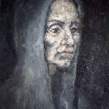 Pittura intitolato "Во мраке" da Anna Iaguzhinskaia, Opera d'arte originale, Olio
