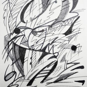 Картина под названием "Абстракт-с-23" - Анна Ягужинская, Подлинное произведение искусства, Гелевая ручка