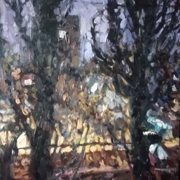 绘画 标题为“Вечерний вид из окна” 由Анна Ягужинская, 原创艺术品, 油
