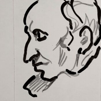 Картина под названием "Портрет человека" - Анна Ягужинская, Подлинное произведение искусства, Маркер