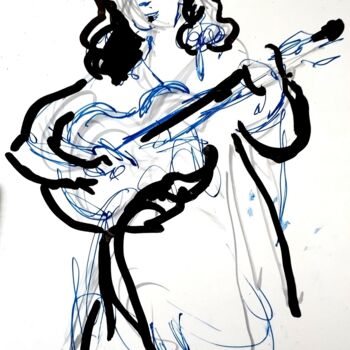 Картина под названием "Песня" - Анна Ягужинская, Подлинное произведение искусства, Маркер
