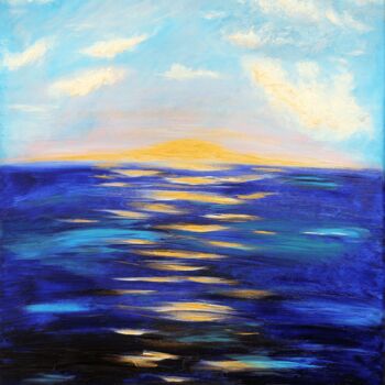 Malarstwo zatytułowany „Sunrise” autorstwa Анна Алиакберова, Oryginalna praca, Akryl Zamontowany na Drewniana rama noszy