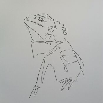 Рисунок под названием "Iguana" - Anna An, Подлинное произведение искусства, Маркер