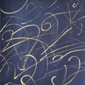 Ζωγραφική με τίτλο "Fireflies" από Anna Artemieva, Αυθεντικά έργα τέχνης, Ακρυλικό Τοποθετήθηκε στο Ξύλινο φορείο σκελετό