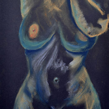 Malarstwo zatytułowany „Female body nude” autorstwa Анна Баранова, Oryginalna praca, Pastel
